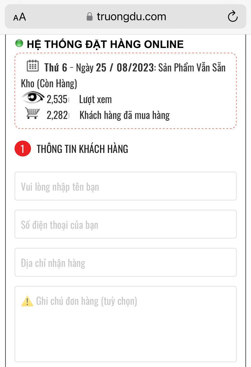 Vui lòng nhập thông tin vào form mua hàng