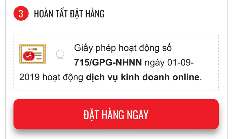 Click để hoàn tất mua hàng