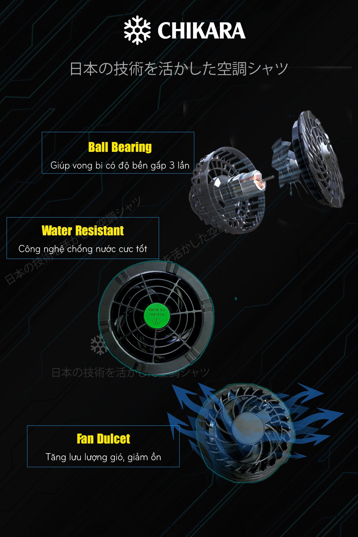 Áo điều hòa CHIKARA SPIDER 15V 2024