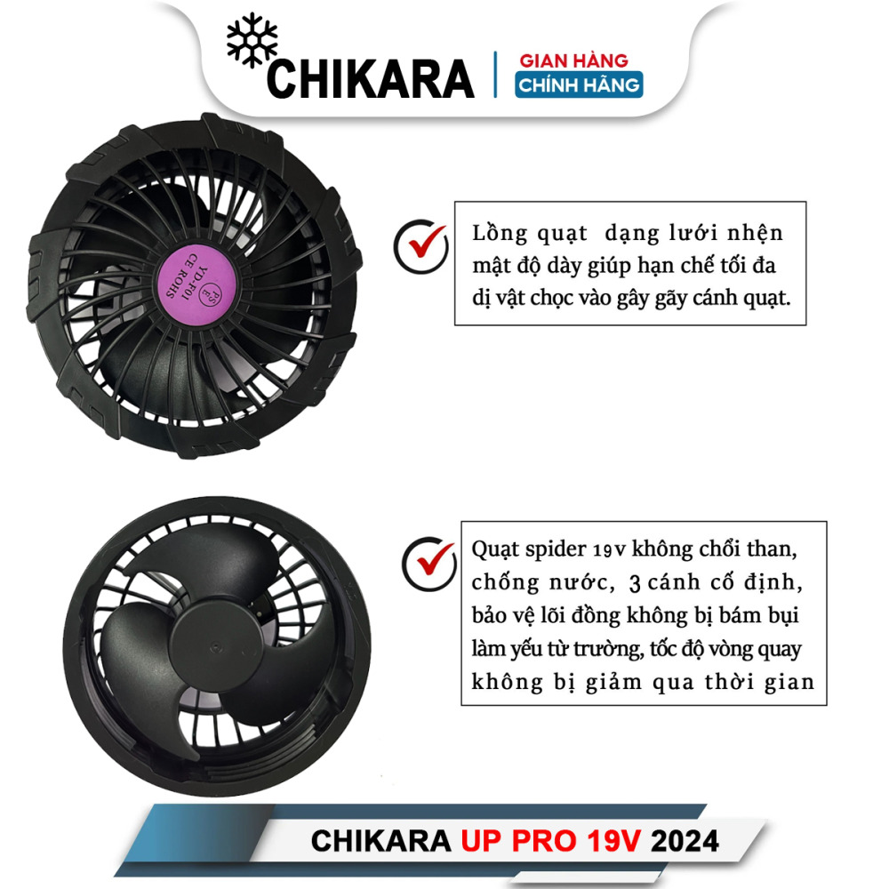 Áo điều hòa CHIKARA Up Pro 19V 2024