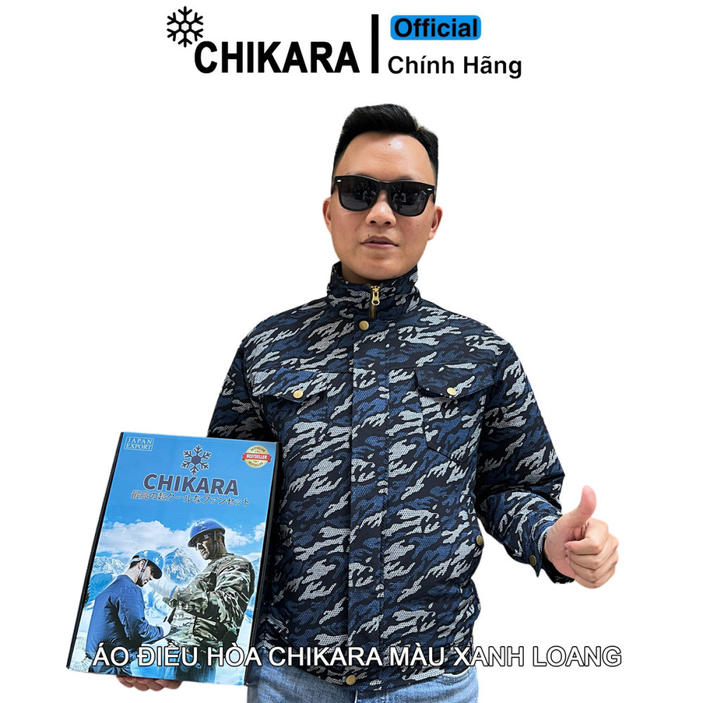 ÁO ĐIỀU HÒA CHIKARA MÀU XANH LOANG