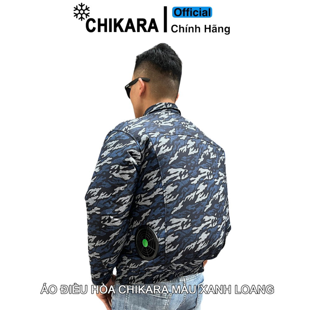 ÁO ĐIỀU HÒA CHIKARA MÀU XANH LOANG
