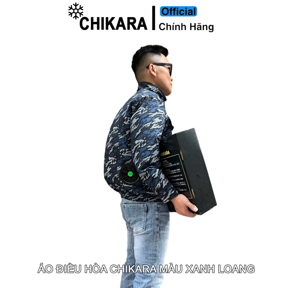 ÁO ĐIỀU HÒA CHIKARA MÀU XANH LOANG
